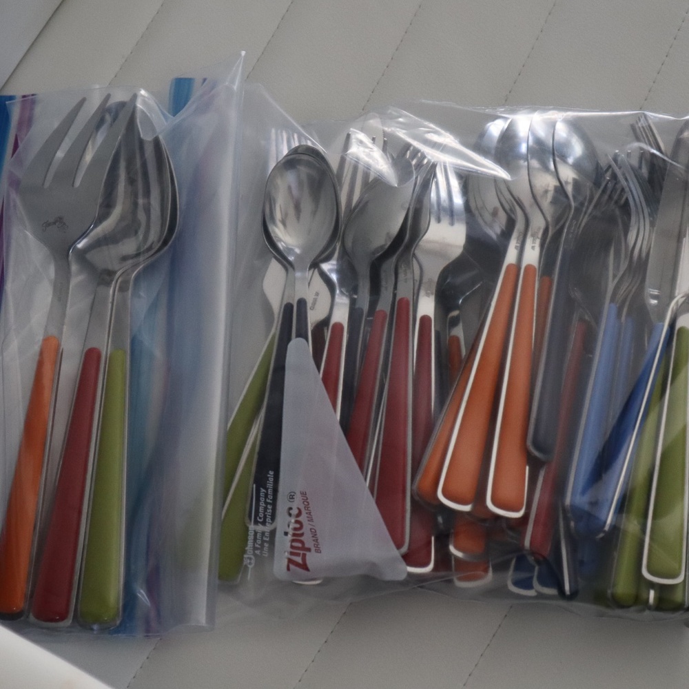 Fiestaware silverware and serving pieces